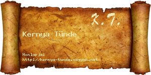 Kernya Tünde névjegykártya